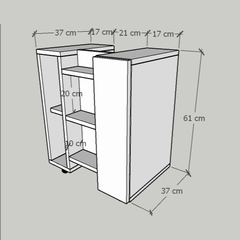 Gabinete Armário Banheiro Pia De Coluna - Cinza - Image 3