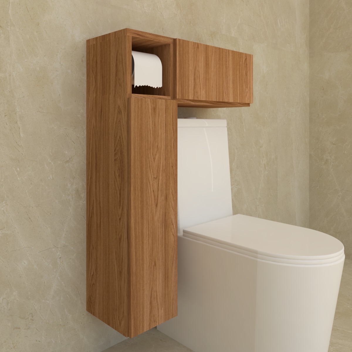 Gabinete Banheiro em L - Amaderado - Image 2