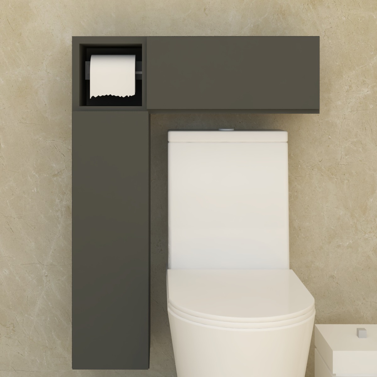 Gabinete Banheiro em L - Cinza