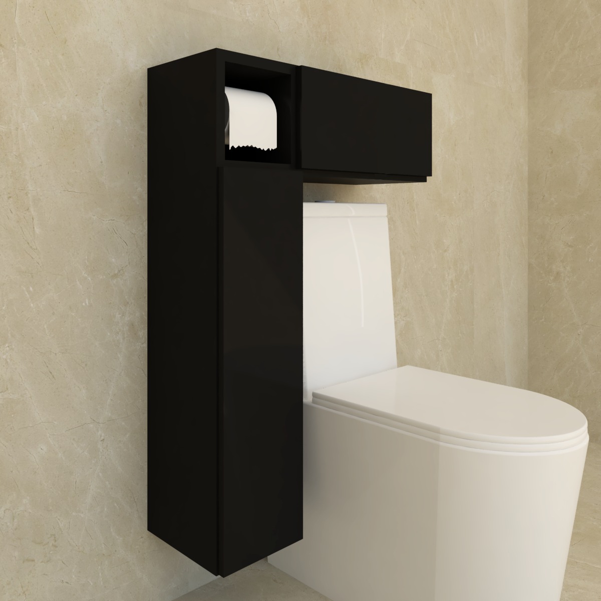 Gabinete Banheiro em L - Preto - Image 2