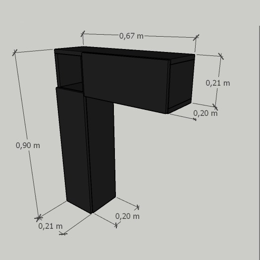 Gabinete Banheiro em L - Preto - Image 3